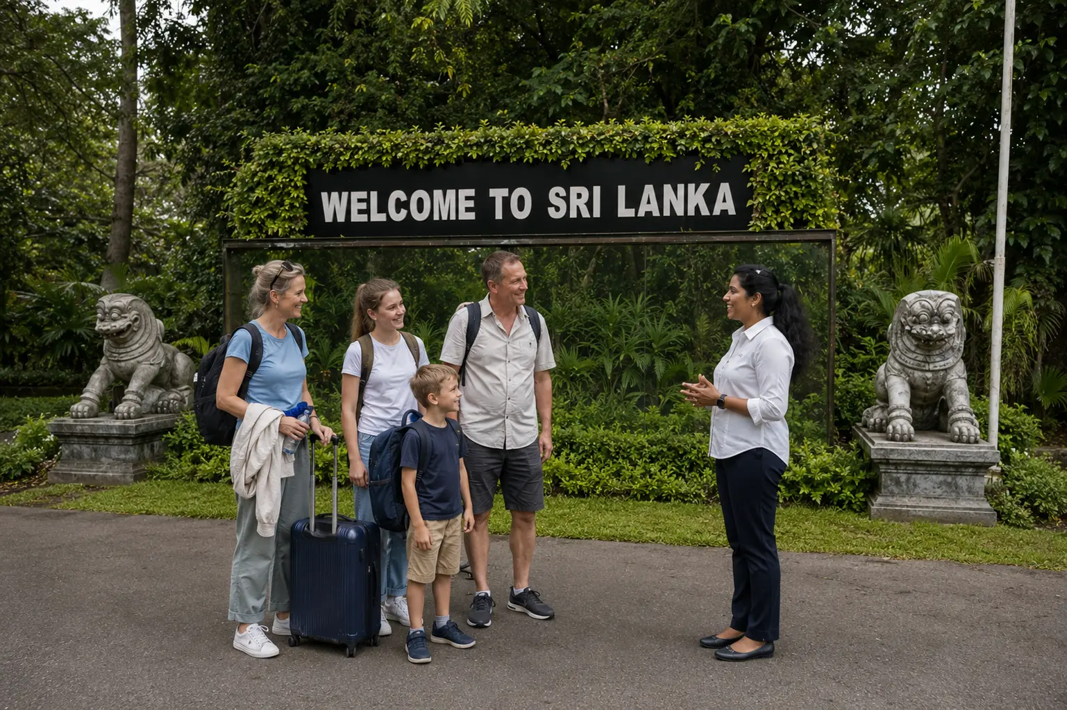 Finwin Travels guide welcoming guests with a name sign