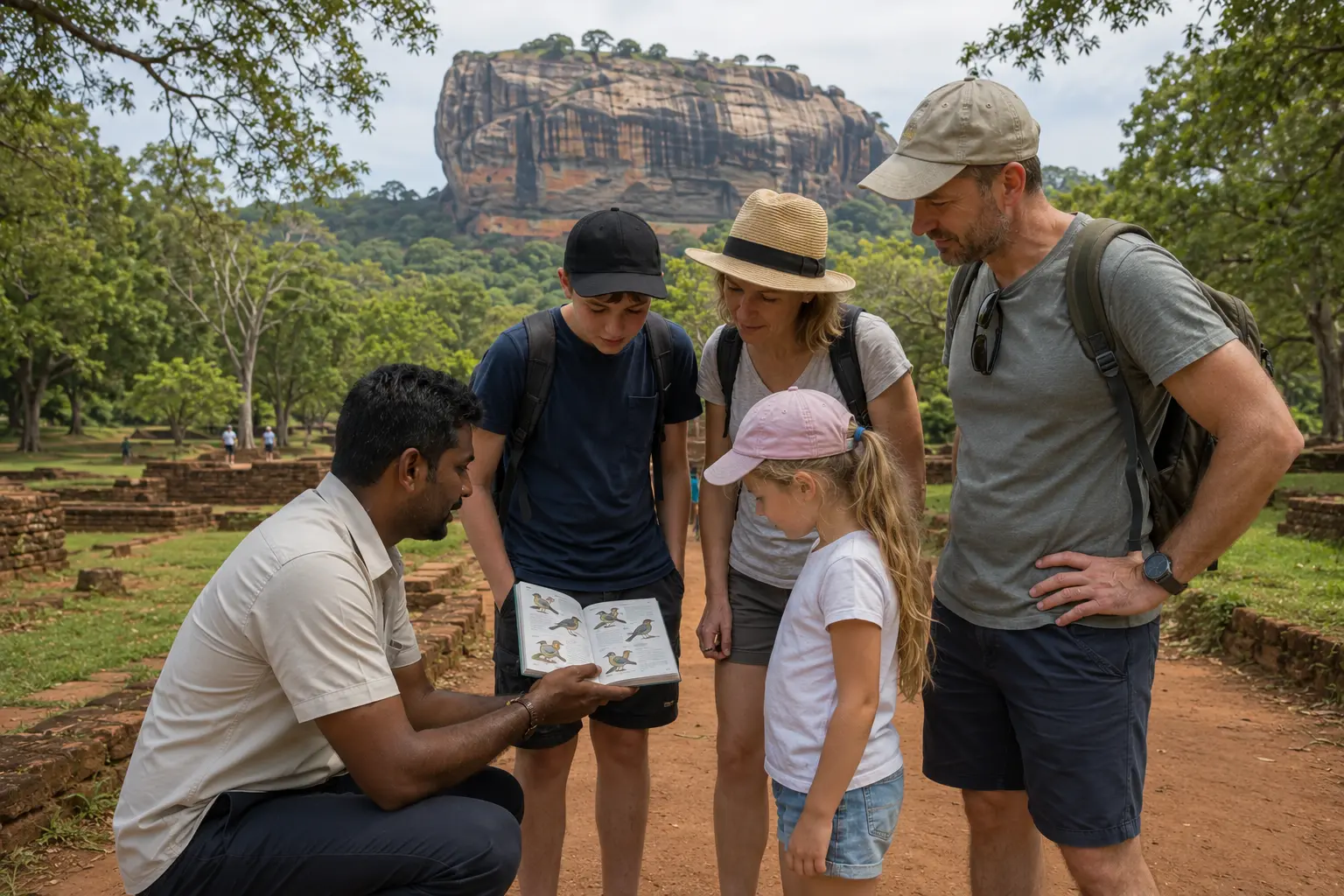 Finwin Travels guide leading a birdwatching excursion at Sigiriya