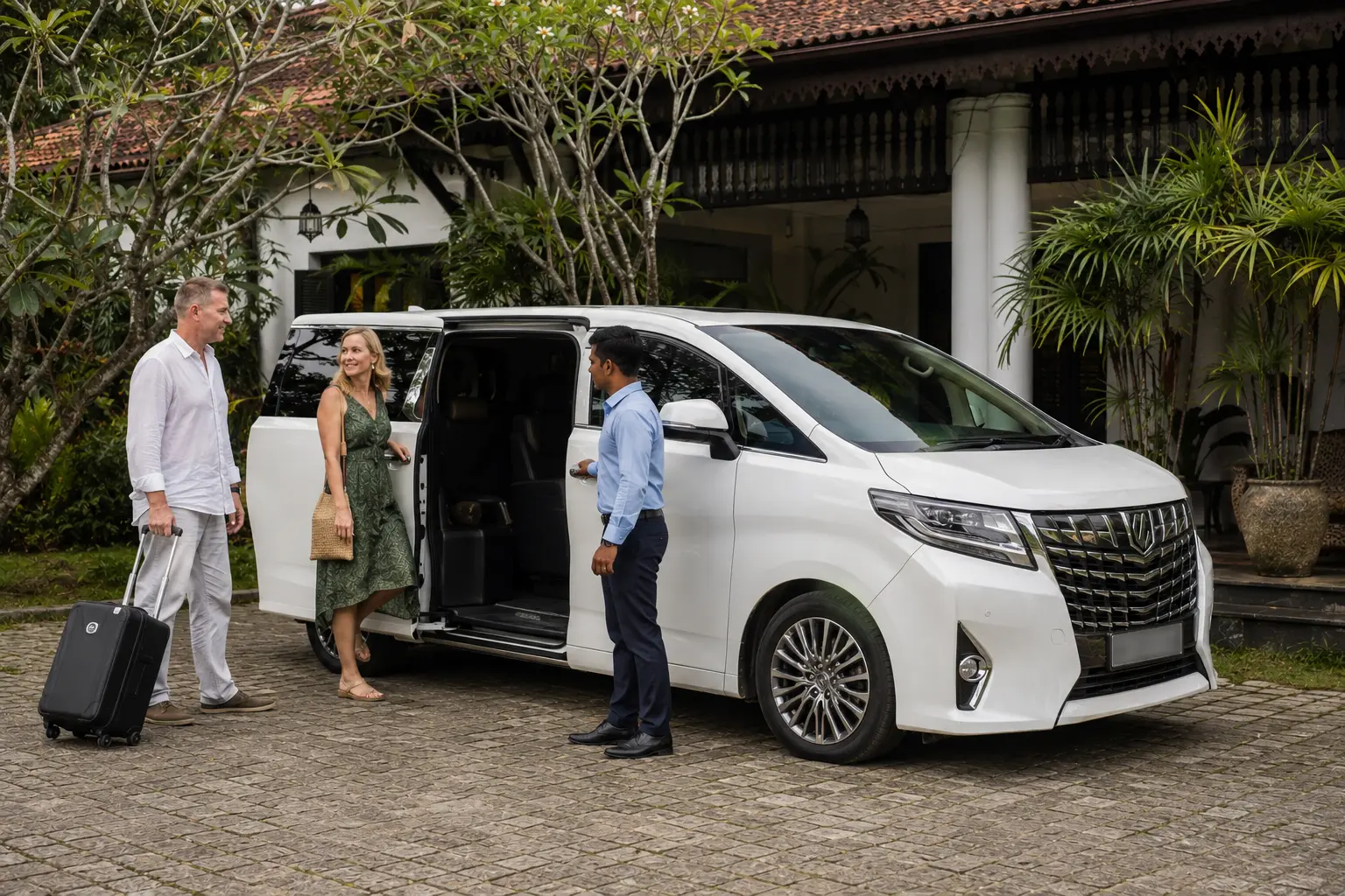 Finwin Travels driver with a luxury van for hotel pickup